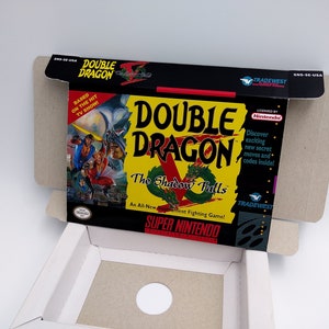 Double dragon V the Shadow Falls - Replacement Box with inner tray option - NTSC - SNES - thick cardboard.