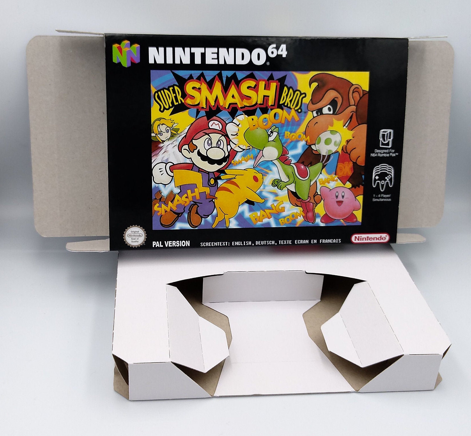 super smash bros n64 with box and manual
