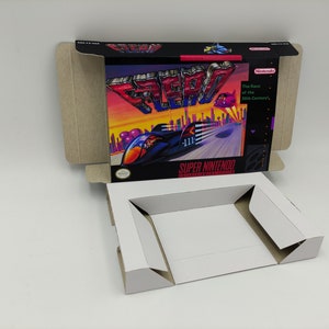 F-Zero - NTSC of PAL - Vervangende doos met optie voor binnenlade - SNES - dik karton zoals in het origineel.