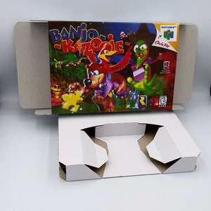 Banjo Kazooie - doos met optie voor binnenlade - NTSC, PAL of Australische PAL-regio - N64 - dik karton zoals in het origineel.