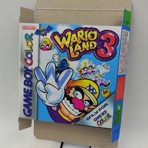 Wario Land 3 - Vervangende doos - Game Boy Color - doos met optie voor binnenbak - dik karton. Top kwaliteit !!