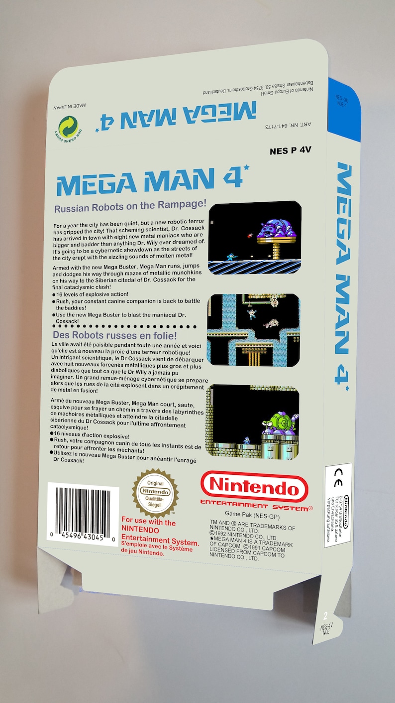 Mega Man 4 thick cardboard as in the original. box only PAL NES