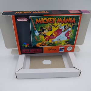 Mickey Mania - Région PAL - Boîte de remplacement avec option plateau intérieur - SNES - Carton épais comme dans l'original. Qualité supérieure !!