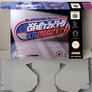 Wayne Gretzky's 3D Hockey - PAL - N64 - caja de repuesto con opción de bandeja interior - cartón grueso como en el original. ¡¡Máxima calidad!!