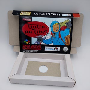 Tintin au Tibet - Replacement box with inner tray option - SNES- thick cardboard.