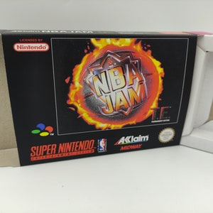 NBA Jam Tournament Edition - Vervangende doos met optie voor binnenlade - Snes - dik karton zoals in het origineel. Topkwaliteit !!