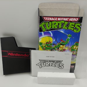 Teenage Mutant Hero Turtles - vervangende doos, handleiding, stofkap, blok - NES - dik karton zoals in het origineel, hoofdkwartier!