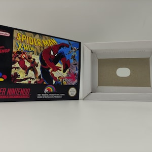 Spider-Man y los X-Men en Arcade's Revenge - Caja de reemplazo con opción de bandeja interior - SNES - cartón grueso como en el original.