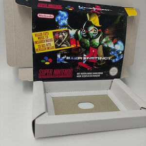 Killer Instinct - Vervangende doos met ladeoptie - NTSC of PAL - SNES - dik karton zoals in het origineel.