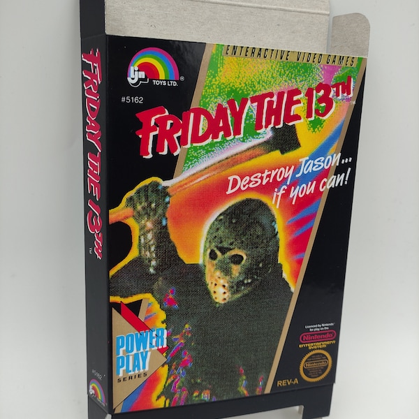 Friday The 13th - Replacement Box, Dust Cover, Block - NES - NTSC - thick cardboard as in the original. Top Quality !