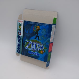The Legend of Zelda Oracle of Ages - Game Boy Color - Boite de remplacement avec option plateau intérieur - PAL ou NTSC - carton épais. Qualité supérieure!