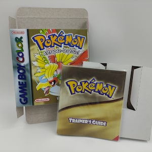 Pokemon Gold - Vervangende doos, handleiding, binnenbak - NTSC of PAL - Game Boy Color/GBC - dik karton. Top kwaliteit !!