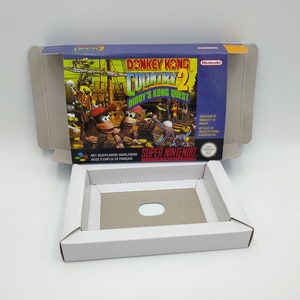 Donkey Kong Country 2 - Boîte de remplacement avec option de plateau intérieur - SNES - Ntsc , Pal ou PAL australien - Carton épais comme dans l'original.