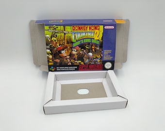 Donkey Kong Country 2 - Replacement box with inner tray option - SNES - Ntsc , Pal or Australian PAL - thick cardboard as in the original.