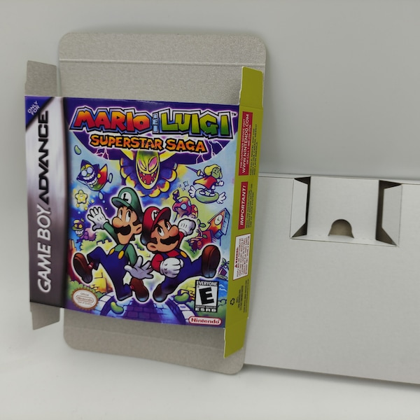 Mario and Luigi: Superstar Saga - Game Boy Advance/ GBA - NTSC or PAL - Replacement box with inner tray option - thick cardboard.