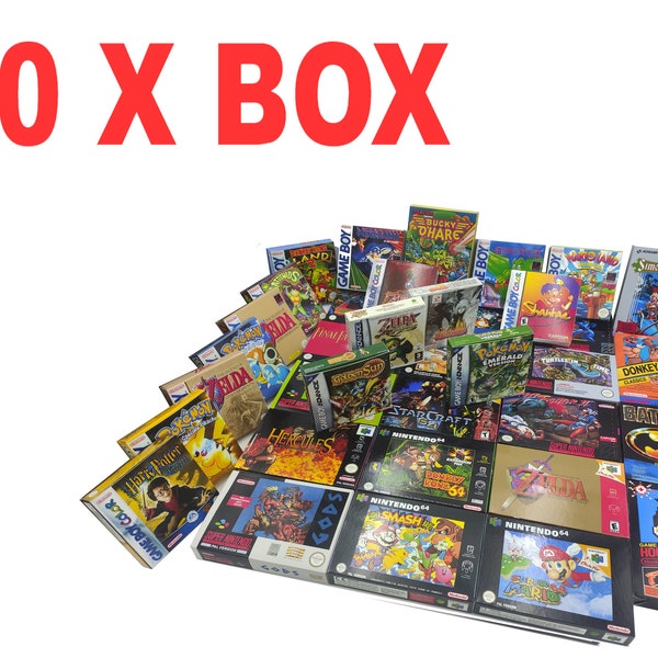 Ersatzboxen - 10 X BOX, Handbücher, Trays - SNES, Nintendo 64, NES, Game Boy, Game Boy Adv - kostenloser Versand - wählen Sie Titel aus meinem Angebot.