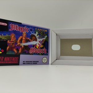 Magic Sword - Replacement box with inner tray option - SNES - PAL or NTSC - thick cardboard as in the original. Top Quality !!