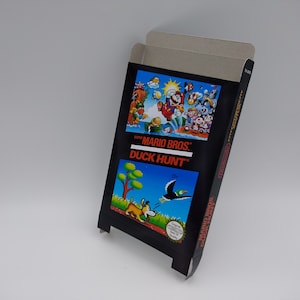 Super Mario Bros, Duck Hunt - Ersatzbox, Anleitung, Dust Cover, Block - NES - dicker Karton wie im Original. Top Qualität !