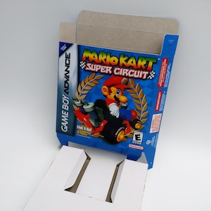 Mario Kart Super Circuit - Boite de remplacement avec option plateau intérieur - Région Ntsc ou Pal - GBA/ Game Boy Advance - carton épais.