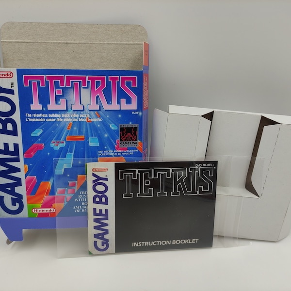 Tetris - Ersatz - Box, Anleitung, Inneres Tray - Game Boy/ GB - PAL oderNTSC - dicker Karton - Top Qualität !