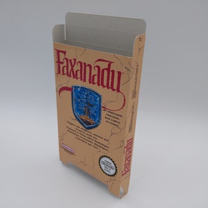 Faxanadu - Replacement Box, Dust Cover, Block - NES - PAL or NTSC - thick cardboard as in the original. Top Quality !