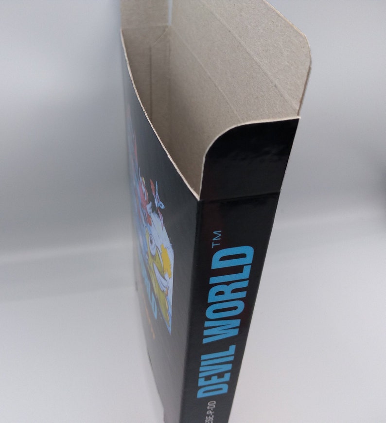 Devil World Replacement small Box, Dust Cover, Block PAL NES thick cardboard as in the original. HQ image 3