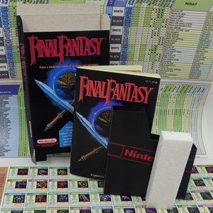 Final Fantasy - Vervangingsdoos, Handleiding, Kaart, Stofkap, Blok - NES - NTSC of PAL - dik karton zoals in het origineel. Top kwaliteit !