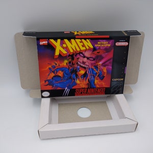 X Men Mutant Apocalypse - Caja de reemplazo con opción de bandeja interior - NTSC - SNES - cartón grueso.