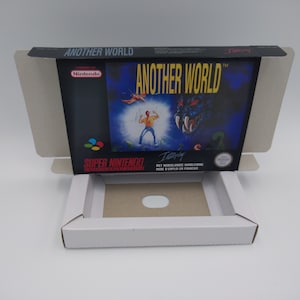 Un autre monde - PAL ou NTSC - Boîte de remplacement avec option de plateau intérieur - SNES - Carton épais comme dans l&#39;original. Qualité supérieure !!
