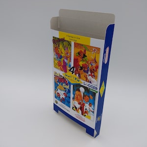 Quattro Adventure: Boomerng Kid, Super Robin Hood, Treasure Island Dizzy, Linus Spacehead - Replacement Box, Dust Cover, Block - NES.