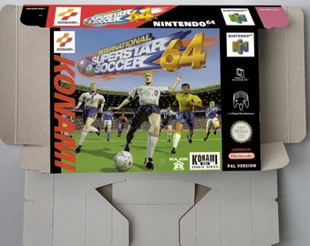 International Superstar Soccer 64 - Replacement Box with inner tray option - PAL - Nintendo 64/ N64 - thick cardboard. Top Quality !