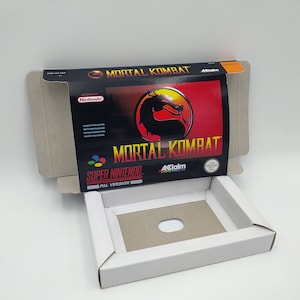 Mortal Kombat - PAL - vervangende doos met optie voor binnenlade - SNES - dik karton zoals in het origineel.
