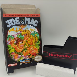 Joe & Mac - Ersatzbox, Dust Cover, Block - NES - dicker Karton wie im Original. Top Qualität !