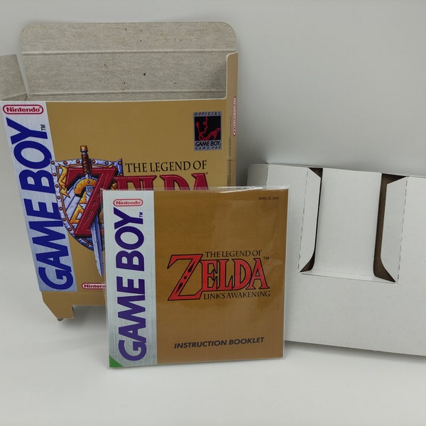 Link's Awakening de The Legend of Zelda - Boîte de rechange, manuel, plateau intérieur - Game Boy/GB - PAL ou NTSC - Carton épais. Qualité supérieure !!