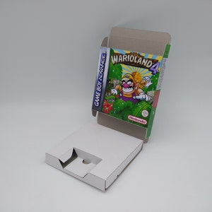 Wario Land 4 - Vervangende doos met optie binnenbak - GBA/ Game Boy Advance - dik karton. Top kwaliteit !!