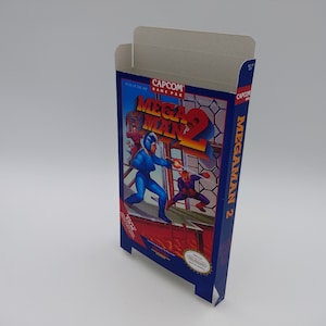 Mega Man 2 - vervangende doos, stofkap, blok - PAL of NTSC - NES - dik karton zoals in het origineel. Top kwaliteit !