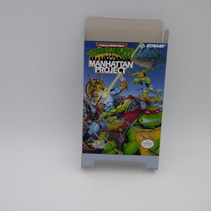 TMNT 3 Manhattan Project - Replacement Box, Dust Cover, Block - NES - carton épais comme dans l'original. Qualité supérieure !!