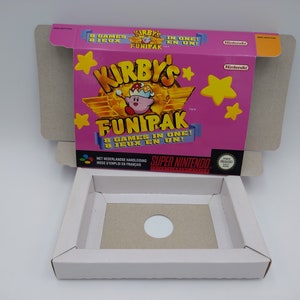 Kirby's Fun Pak - Vervangende doos met optie voor binnenblad - SNES - dik karton zoals in het origineel. Topkwaliteit!