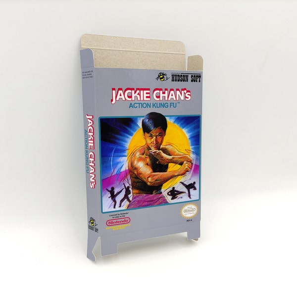 Jackie Chan's Action Kung Fu - Replacement Box, Dust Cover, Block - NES - thick cardboard as in the original. Top Quality !