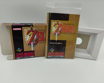 The Legend of Zelda a Link to The Past - Replacement Box, Manual, Inner tray - PAL, NTSC or Japan Ntsc - SNES - thick cardboard.