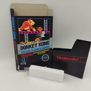 Donkey Kong - Vervangende doos, stofkap, blok - PAL of NTSC - NES - dik karton zoals in het origineel. Topkwaliteit!