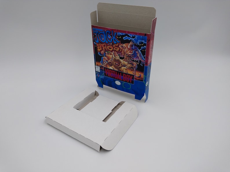 Jack Bros Virtual Boy box replacement with insert option thick cardboard. Top Quality NTSC