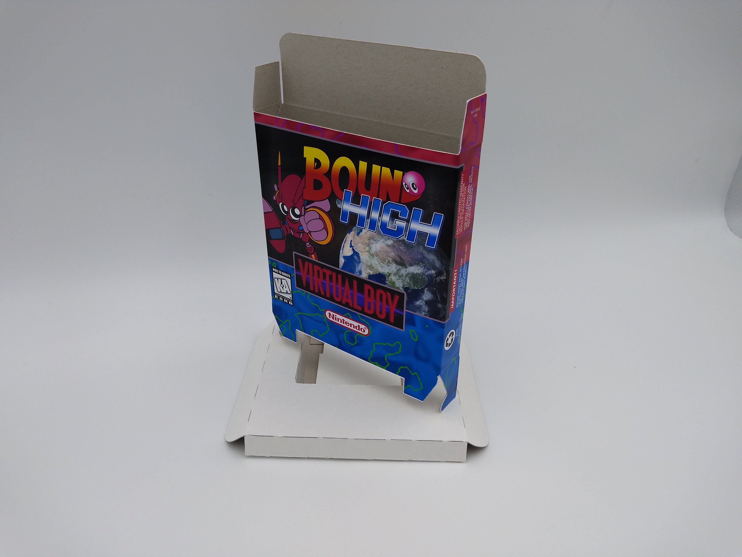 Bound High - Virtual Boy box replacement with insert option - thick cardboard. Top Quality !!