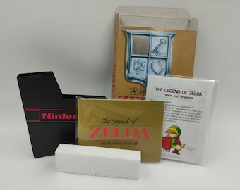 The Legend of Zelda - Replacement Box, Manual, Map, Dust Cover, Block - PAL or NTSC - NES - thick cardboard as in the original. Hq!