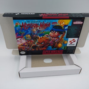 The Legend of the Mystical Ninja - PAL or NTSC - Replacement box with inner tray option - SNES - thick cardboard as in the original.