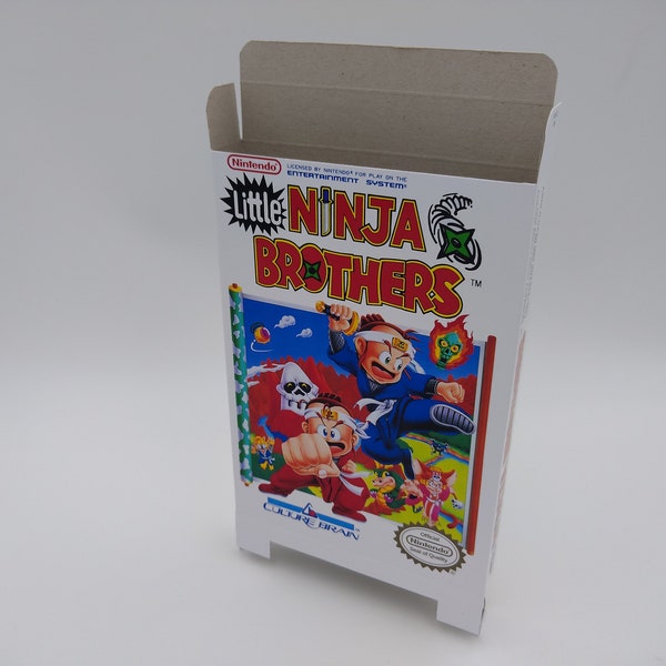 Little Ninja Brothers - Replacement Box, Dust Cover, Block - NES - thick cardboard as in the original. Top Quality !!