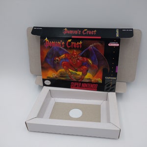 Écusson du démon - NTSC ou PAL - Boîte de remplacement avec option de plateau intérieur - SNES - Carton épais comme dans l'original.