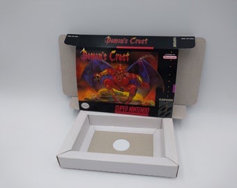 Demon's Crest - NTSC ou PAL - Boîte de remplacement avec option bac intérieur - SNES - carton épais comme à l'origine.