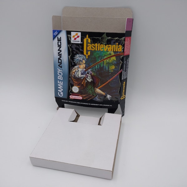 Castlevania Circle of the Moon - Replacement box with inner tray option - Game Boy Advance/ GBA - thick cardboard. Top Quality!