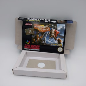 Knights of the Round - Replacement box with inner tray option - NTSC or PAL - SNES- thick cardboard.